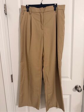 H&M Classic Wide-Leg Khaki Trousers-14